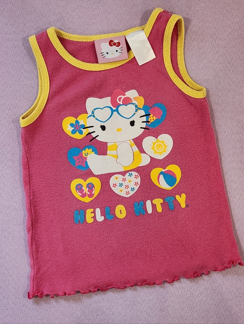 2012 Hello Kitty 3t Glitter Graphic Tank Top
